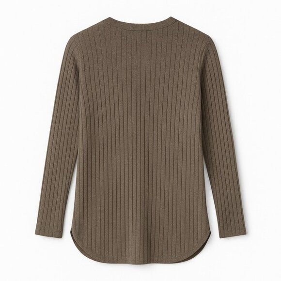 AMERICAN EAGLE Brown Ribbed Open-Front Cardigan Sweater - Size XXS - Picture 2 of 5